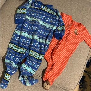 Set long sleeve footed pajamas